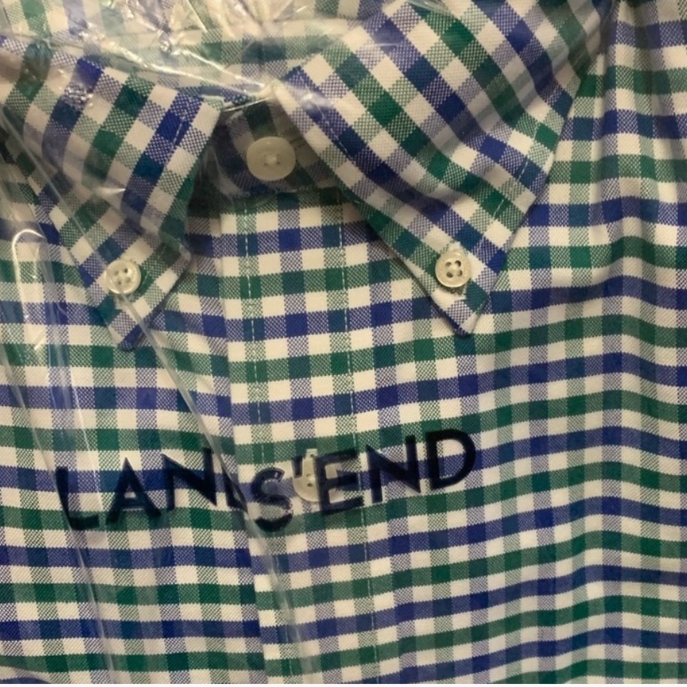 Lands’ End - Blue Green Boys Dress Shirt